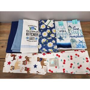Lot of 11 Kitchen Dish Towels New Colorful Prints Designs